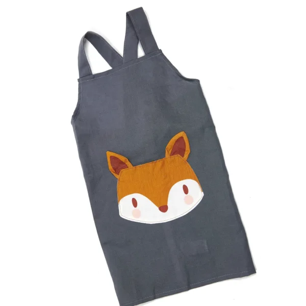 Child's Linen Apron (3 to 8 years) Fox