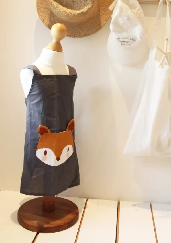 Child's Linen Apron (3 to 8 years) Fox