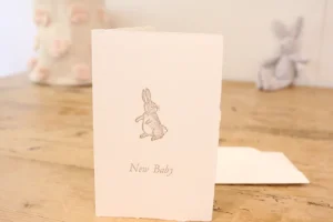 Cottontails handmade card - New Baby