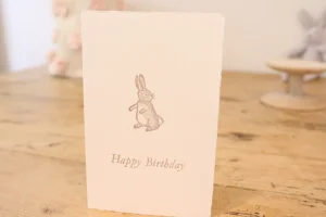 Cottontails handmade card - Happy Birthday