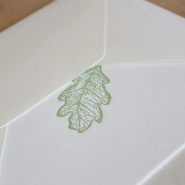 Cottontails handmade card - oak leaf