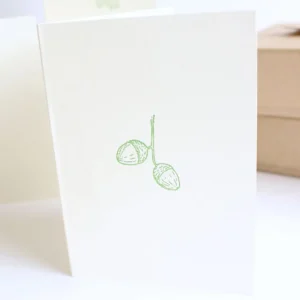 Cottontails handmade card - acorn