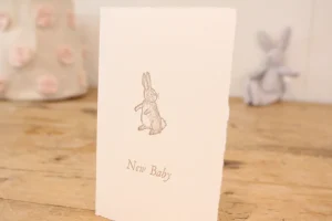 Cottontails handmade card - New Baby