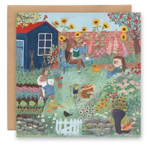 Greeting Card - Gardening Animals