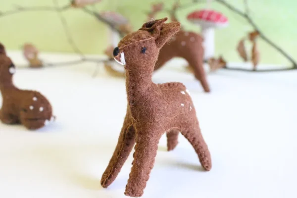 Handmade little felt fawn - standing