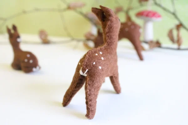 Handmade little felt fawn - standing