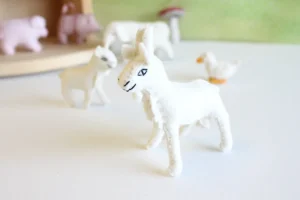 Handmade little felt goat