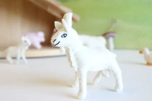 Handmade little felt goat