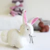 Handmade little felt rabbit - white