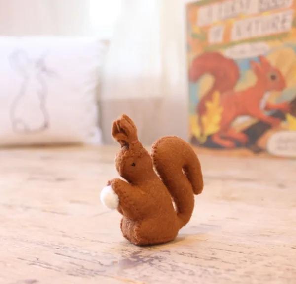 Handmade little felt squirrel