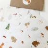 Handmade Paper stickers - White Woodland