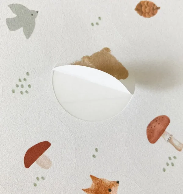 Handmade Paper stickers - White Woodland