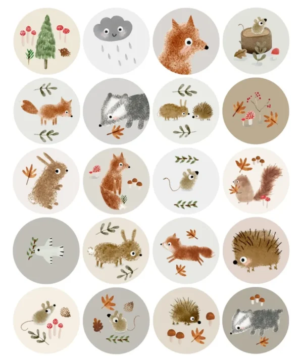 Handmade Paper Stickers - Little Animals