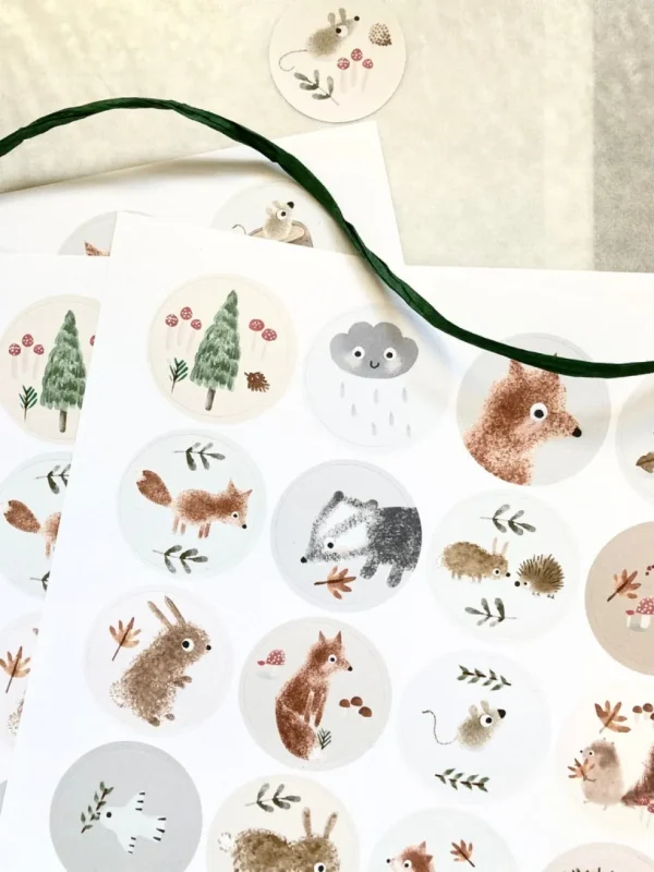 Handmade Paper Stickers - Little Animals