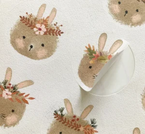 Handmade Paper Stickers - Bunny Heads