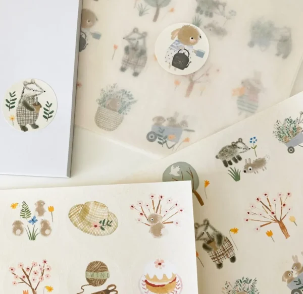 Handmade Paper Stickers - Spring