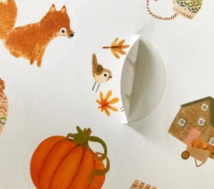 Handmade Paper Stickers - Autumn