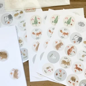 Handmade Paper Stickers - Little Animals