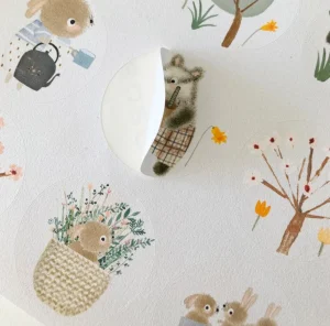 Handmade Paper Stickers - Spring