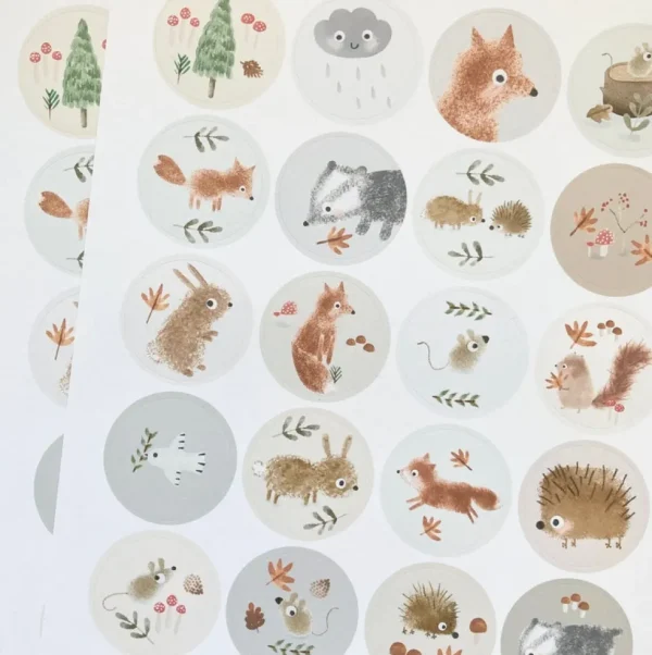 Handmade Paper Stickers - Little Animals