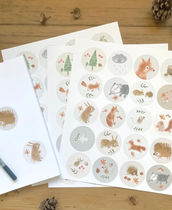 Handmade Paper Stickers - Little Animals