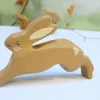 Little wooden woodland animal - leaping hare