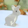 Little wooden woodland animal - grey rabbit