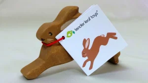 Little wooden woodland animal - leaping hare