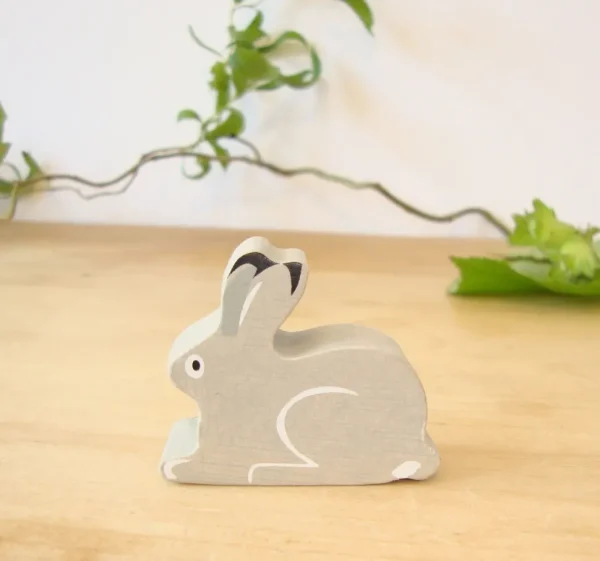 Little wooden woodland animal - snow hare