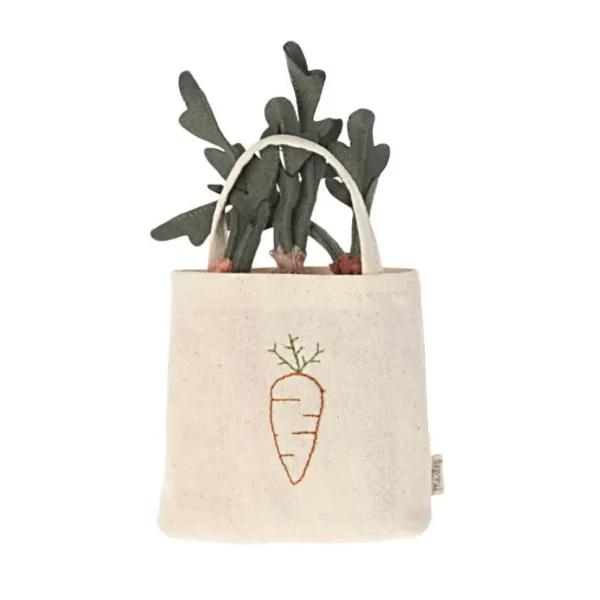 Maileg Cotton Carrots in a Shopping Bag