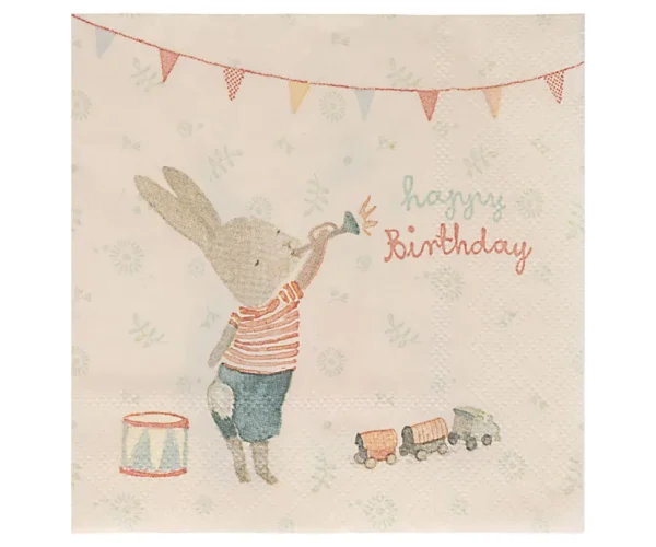 Maileg Paper Napkins - Happy Birthday Bunny