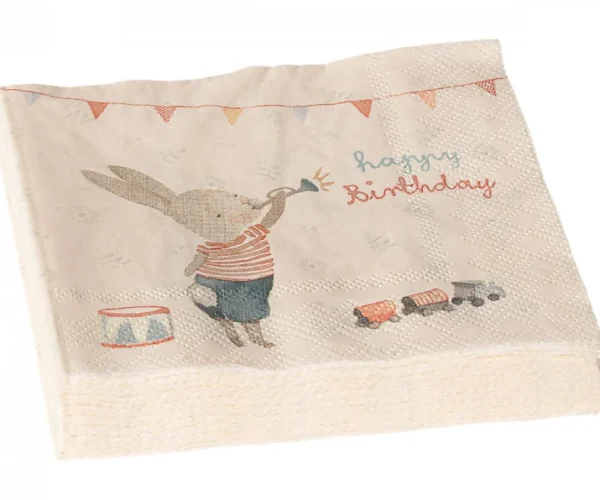 Maileg Paper Napkins - Happy Birthday Bunny