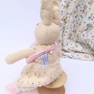 Mother Rabbit and Baby - hand knitted organic cotton