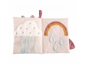 Moulin Roty Apres la Pluie soft activity book & rattle