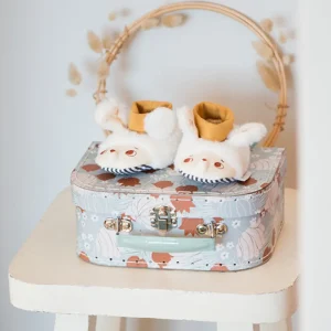 Moulin Roty Apres la Pluie baby slippers - sheep