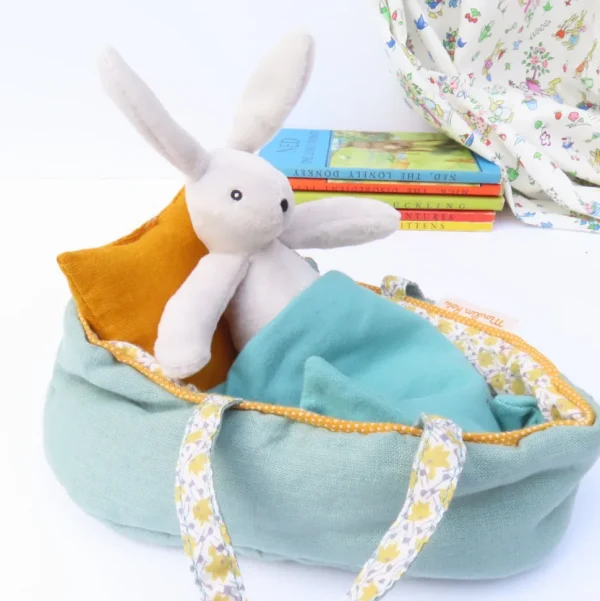 Moulin Roty Bunny in a Carry Cot