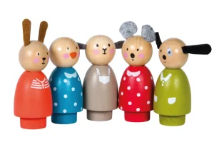 Moulin Roty Grand Family wooden peg animals