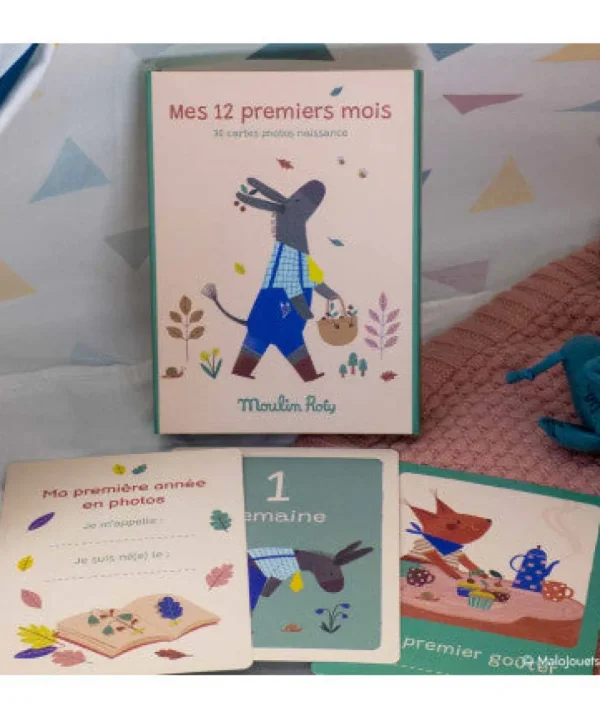 Moulin Roty Pomme des Bois 'My First 12 Months' card set