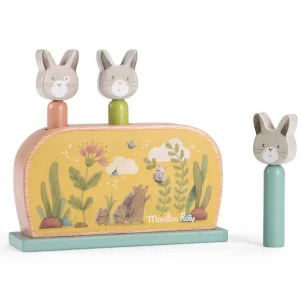 Moulin Roty Three Rabbits Wooden Pop-up Toy