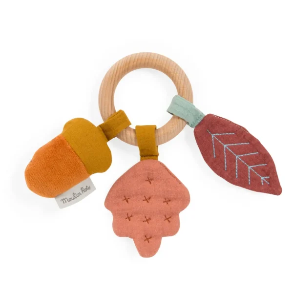 Moulin Roty wooden oak tree rattle