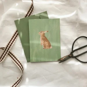 Petite bunny card - green