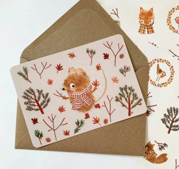 Postcard & Envelope - Harvest Mouse