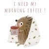 Postcard & Envelope - Hedgehog & Morning Coffee