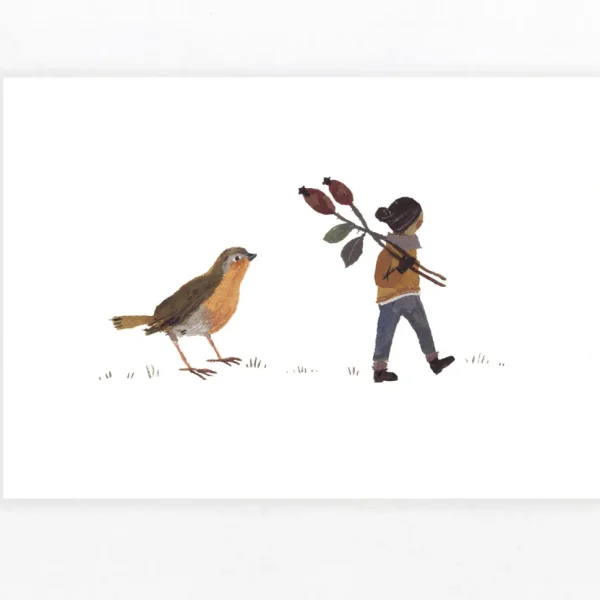 Robin & Rosehips Card