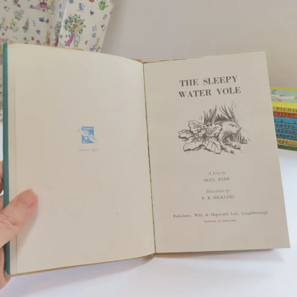 VINTAGE Ladybird book - The Sleepy Water Vole with DJ (late 1950s)