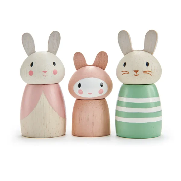 Wooden Bunny Family